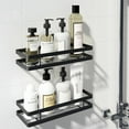 thumbnail image 4 of Shower Caddy Corner  Floating Shelves Shower Caddy Bathroom Shelf, Bathroom Shelf, Black Shower Shampoo Bathroom Accessories, Bathroom Corner Shelves, Kitchen Wall Shelf Storage Rack, 20Cm-50Cm/25Cm, 4 of 7
