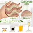 thumbnail image 2 of Yayeee 6 PCS Drink Coasters with Holder Set Woven Absorbent Round Tabletop Hot Pad, Soft Pink Pattern, 2 of 7