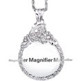 thumbnail image 3 of Portable 2.5X Sweater Chain Jewelry Magnifying Glass Alloy Flower Necklace Magnifier Long Pendant HD Glass Lens Magnifier Loupe for Reading Inspecting, 3 of 5