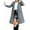 Gray, variant on Womens Notched Lapel Collar Double Breasted Pea Coat Winter Wool Blend over Coats Camel Color XL