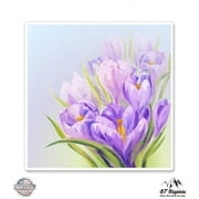 Crocus Flowers Bunch - 3" Vinyl Sticker - For Car Laptop I-Pad Phone Helmet Hard Hat - Waterproof Decal