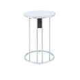 thumbnail image 3 of ACME Litten Table d'Extrémité Ronde en Chrome et Whtie, 3 of 6