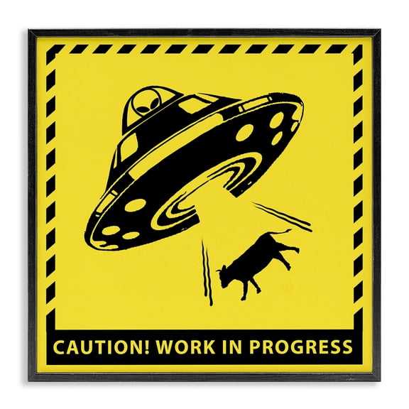 Stupell Industries Bohemian Work In Progress UFO Black Framed Giclee Art, 12 x 12, by Ziwei Li