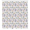 thumbnail image 3 of Dog Lover Shower Curtain, Continuous Pattern of Hand Drawn Like Dog Faces with Large Eyes Art, Fabric Bathroom Set with Hooks, 69W X 70L Inches, White and Multicolor, by Ambesonne, 3 of 3