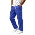 thumbnail image 3 of Frostluinai Mens Fleece Line Sweatpants Cargo Joggers Open Bottom Track Pants Solid Lightweight Running Outdoor Sweat Pant with Pocket S-3XL, 3 of 10