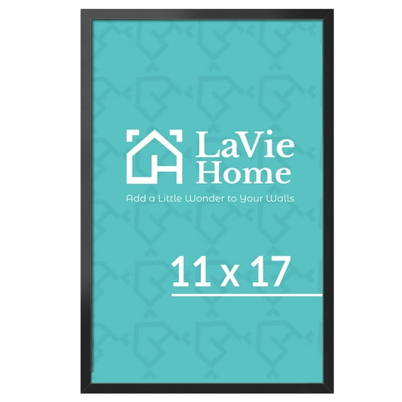 LaVie Home 11x17 Picture Frame for Wall Display, 11x17 Black Picture Frame with HD Plexiglas, 11 x 17 Poster Frame 1 Pack, Display Frame for Vertical or Horizontal, Classic Collection