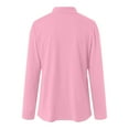 thumbnail image 5 of felwors Mock Neck Tops for Women Long Sleeve Basic Cute Fall Shirts Dressy Casual Lightweight Work Blouse Undershirt Pink, XL, 5 of 5