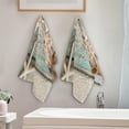 thumbnail image 3 of Summer Seashell Starfish Kitchen Hand Towels 2 PCS, Vintage Beach Board Fingertip Bath Towels Ultra Soft and Highly Absorbent, Decorative Face Towels Dish Washcloths, 28.3"x14.4", 3 of 4