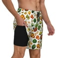 thumbnail image 3 of Haiem Lemon Fruits Vegetables Mens Swim Trunks with Compression Liner 2 in 1 Swimming Shorts Stretch Swimwear Quick Dry,Board Shorts-3X-Large, 3 of 9
