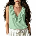thumbnail image 2 of SwiftWear Women's Summer Ruffle V Neck Tank Top Cotton Linen Blend Cami Sleeveless Cute Top for Casual Everyday Wear​, 2 of 6