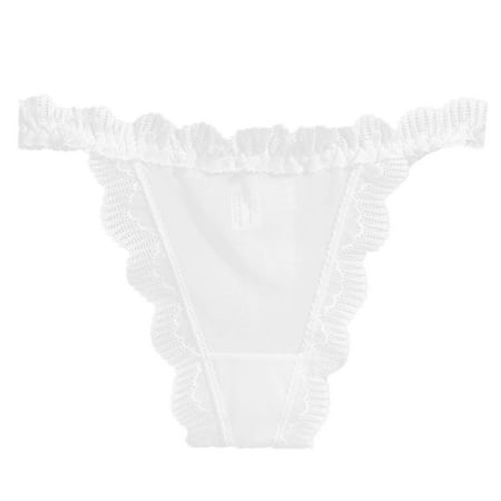 

Youmylove Women Underwear Lace Breathable Thongs Comfortable Female Intimates White Hollow Out Thongs 1PC Bragas De Mujer