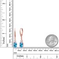 thumbnail image 6 of Gem Stone King 18K Rose Gold Plated Silver Swiss Blue Topaz and White Moissanite Dangle Earrings for Women with Lab Grown Diamond (4.99 Cttw, Oval 9X7MM), 6 of 6