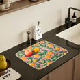 thumbnail image 5 of Yayeee Dish Drying Mat for Kitchen Counter 18" x 24" Microfiber Super Absorbent Coffee Decorative Pad, Pink Oranges, 5 of 9