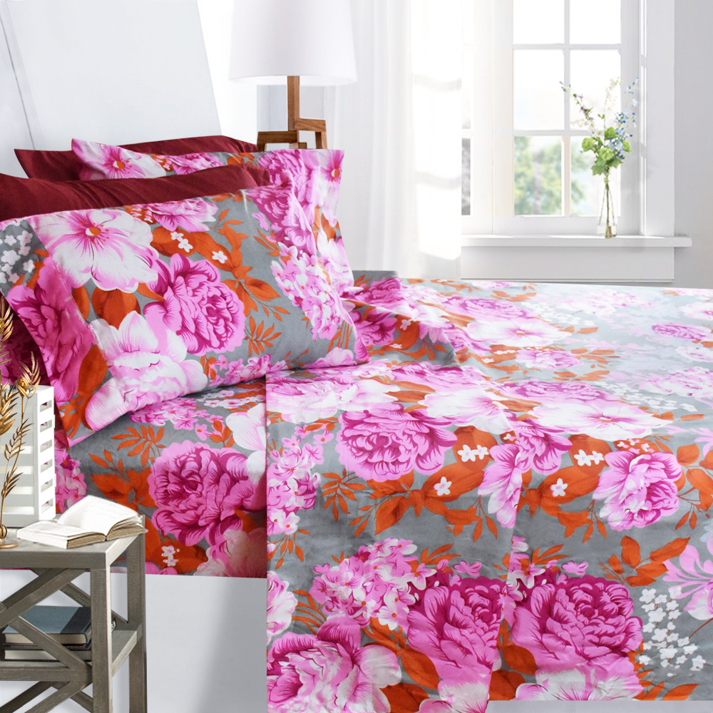 Clara Clark 1800 Series Deep Pocket Printed Bed Sheet Set Full Size, Pink Peony - Walmart.com Clara Clark 1800 Series Deep Pocket Printed Bed Sheet Set Full Size, Pink Peony - Walmart.com