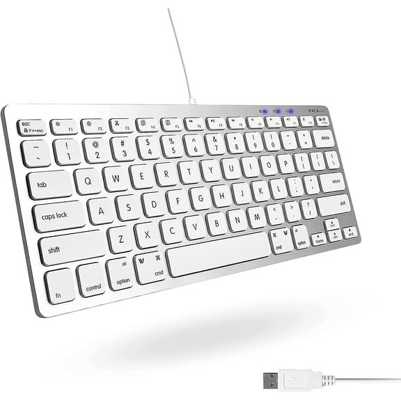 Macally Compact Keyboard White/Silver (SLIMKEYCA)