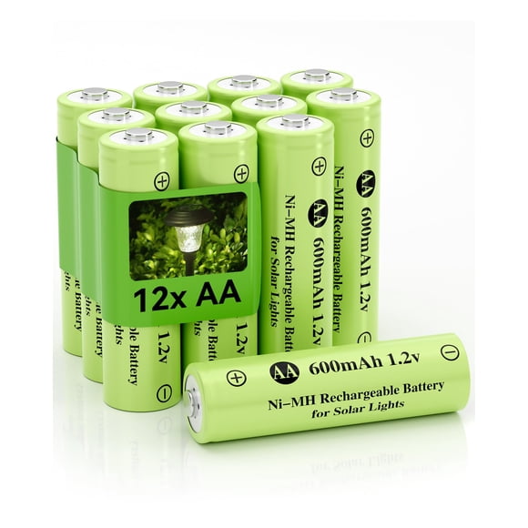 Batería recargable Howardly AA, 600 mAh, 1,2 V, Ni-MH, paquete de 12