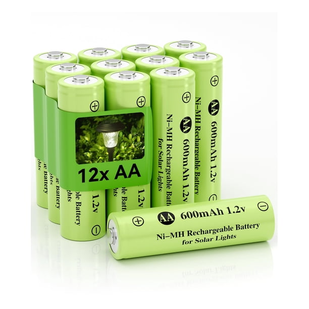 Batería recargable Howardly AA, 600 mAh, 1,2 V, Ni-MH, paquete de 12
