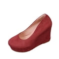 thumbnail image 2 of DIVVce Wedges Heels For Women Round Toe Slip On With Platform Wedge Footwear For Casual And Dressy Daily Occasions, 2 of 8