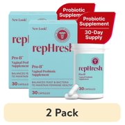(2 pack) RepHresh Pro-B Vaginal Probiotic Supplement, Probiotic for Women, Balances Yeast and Bacteria to Maintain Feminine Health, Daily Oral Capsules, 30 Count