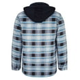 thumbnail image 4 of DDAPJ pyju Big and Tall Hooded Jackets for Men Long Sleeve Plaid Shirt Jacket Quilt Lined Hoodie Jacket with Button Down Winter Coat s Today Sky Blue XXXL, 4 of 6