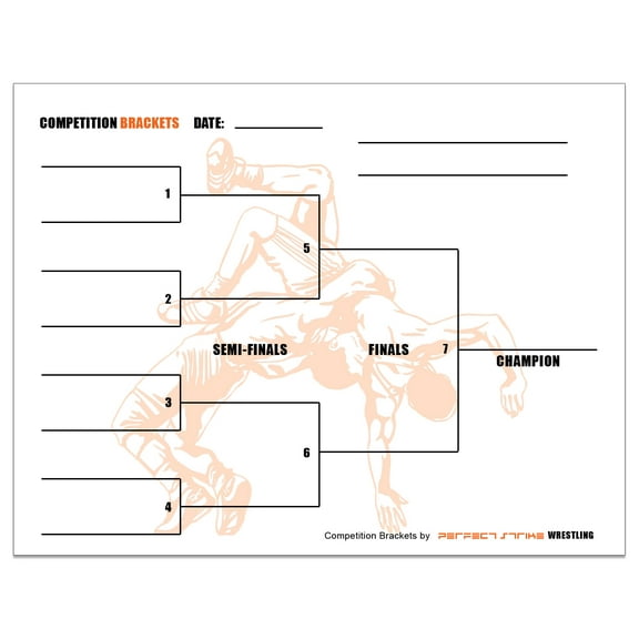 Perfect Strike Competition Brackets for Team tournaments or Skills competitions. Sheet Brackets for up to 8 participants. WRESTLING