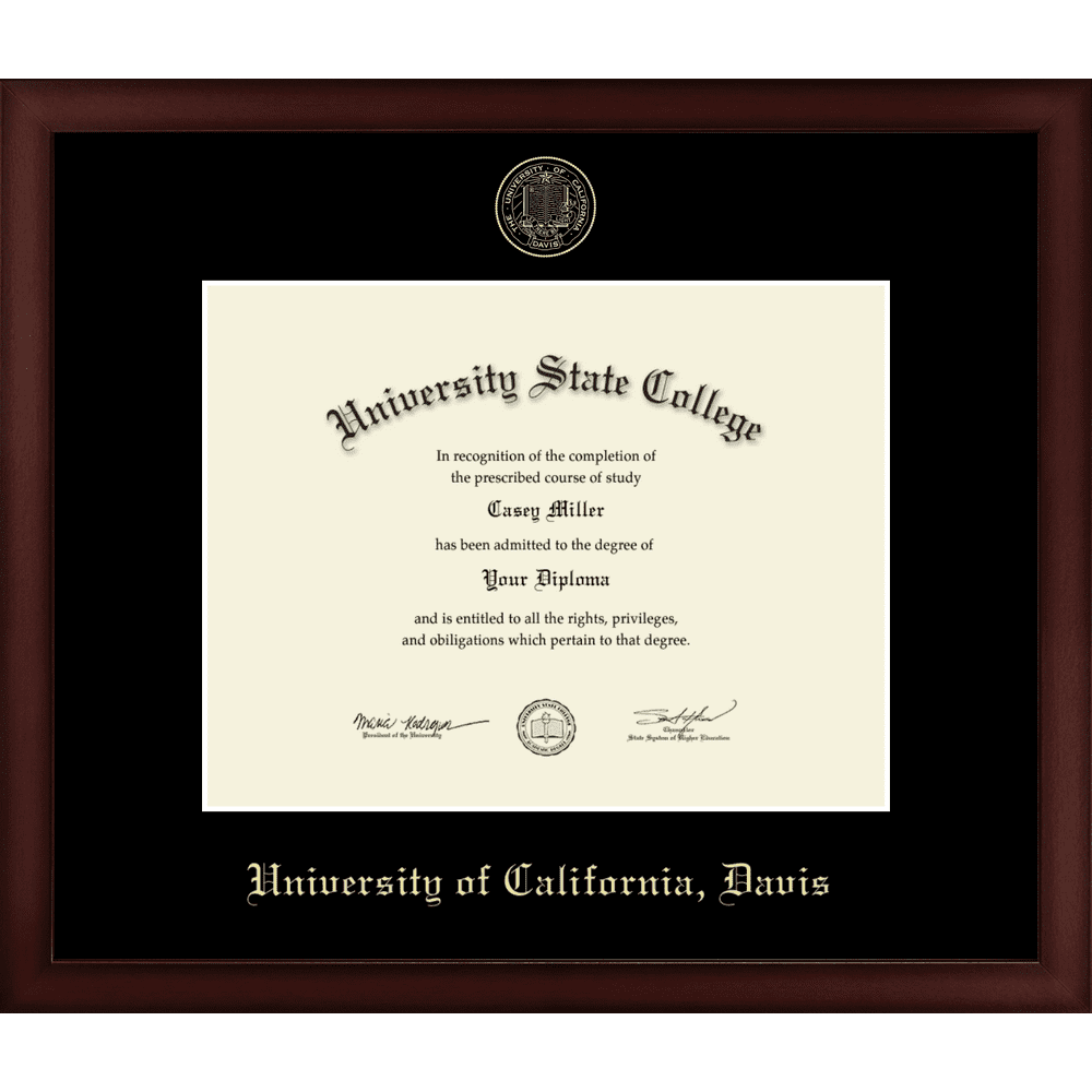 University of California Davis Officially Licensed Gold Embossed Diploma Frame Diploma
