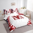 thumbnail image 3 of Manfei Personalized Initial M 7-Piece Bedding Comforter Set for Boys Girls Teens,Letter Monogrammed Alphabet King Bedding Sets,Sport Baseball Ultra Soft Bed Sheets,Luxury Bedroom Decor, 3 of 8