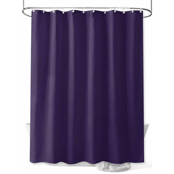 Solid Color Shower Curtain, Dark Purple Waterproof Shower Curtain Set with 12 Hooks Lightweight Washable Fabric Shower Curtains for Bathroom 60x72 Inches