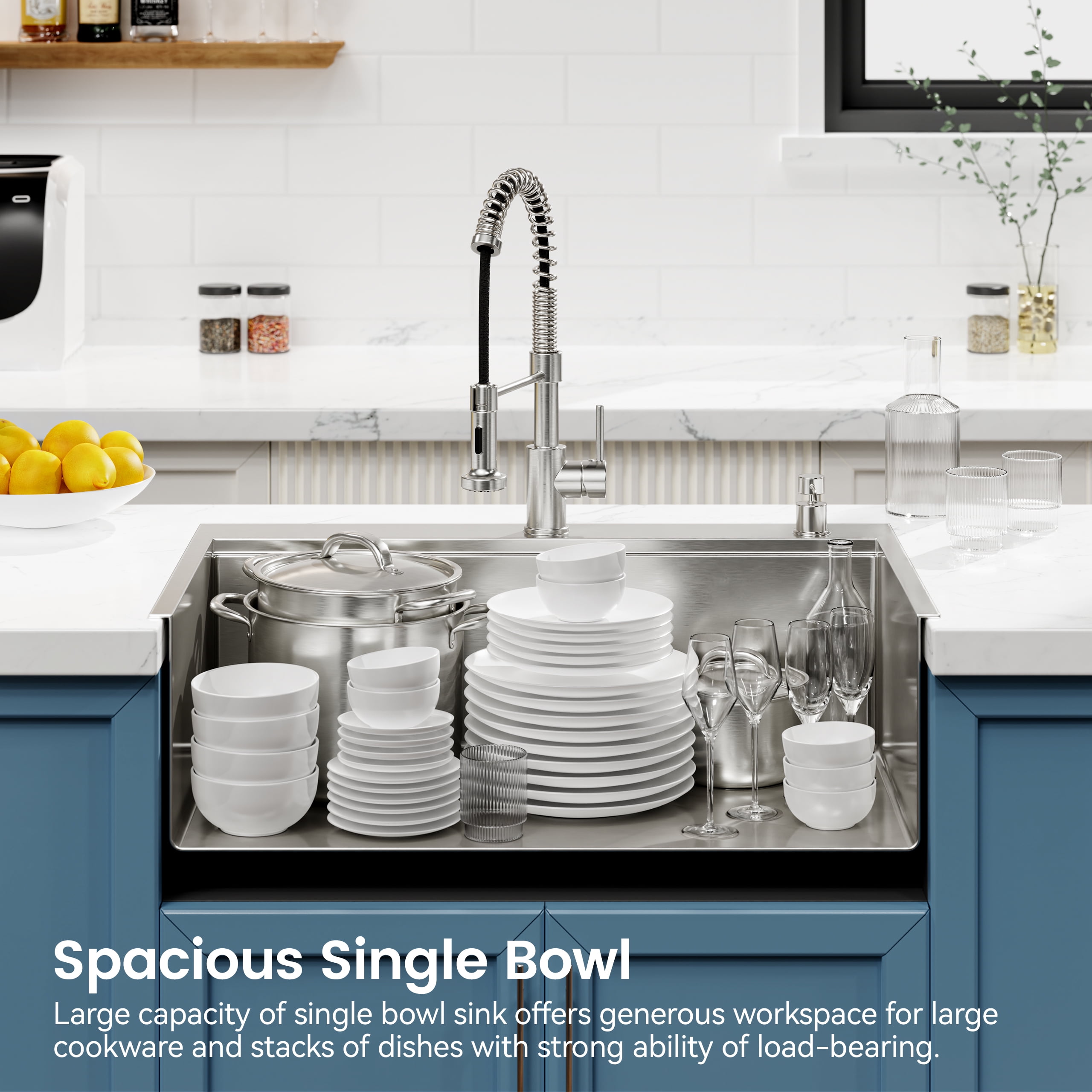 Izzovium 30"x22" Single Bowl Stainless Steel Kitchen Sink, Overmount Brushed Gray with Cutting Board & Colander, 20 Gauge 304 Steel, Sound Absorbing & Drain Grooves