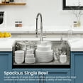 thumbnail image 2 of Izzovium 30"x22" Single Bowl Stainless Steel Kitchen Sink, Overmount Brushed Gray with Cutting Board & Colander, 20 Gauge 304 Steel, Sound Absorbing & Drain Grooves, 2 of 12