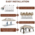 thumbnail image 4 of COBIZI 10x20 Pop Up Gazebo, Outdoor Patio Canopy Tent with Mosquito Netting, Double Roof Vented Gazebo, 3 Adjustable Height Settings, 240 Sq. Ft. Sun Shade Shelter for Backyard, Lawn, Deck, Brown, 4 of 11