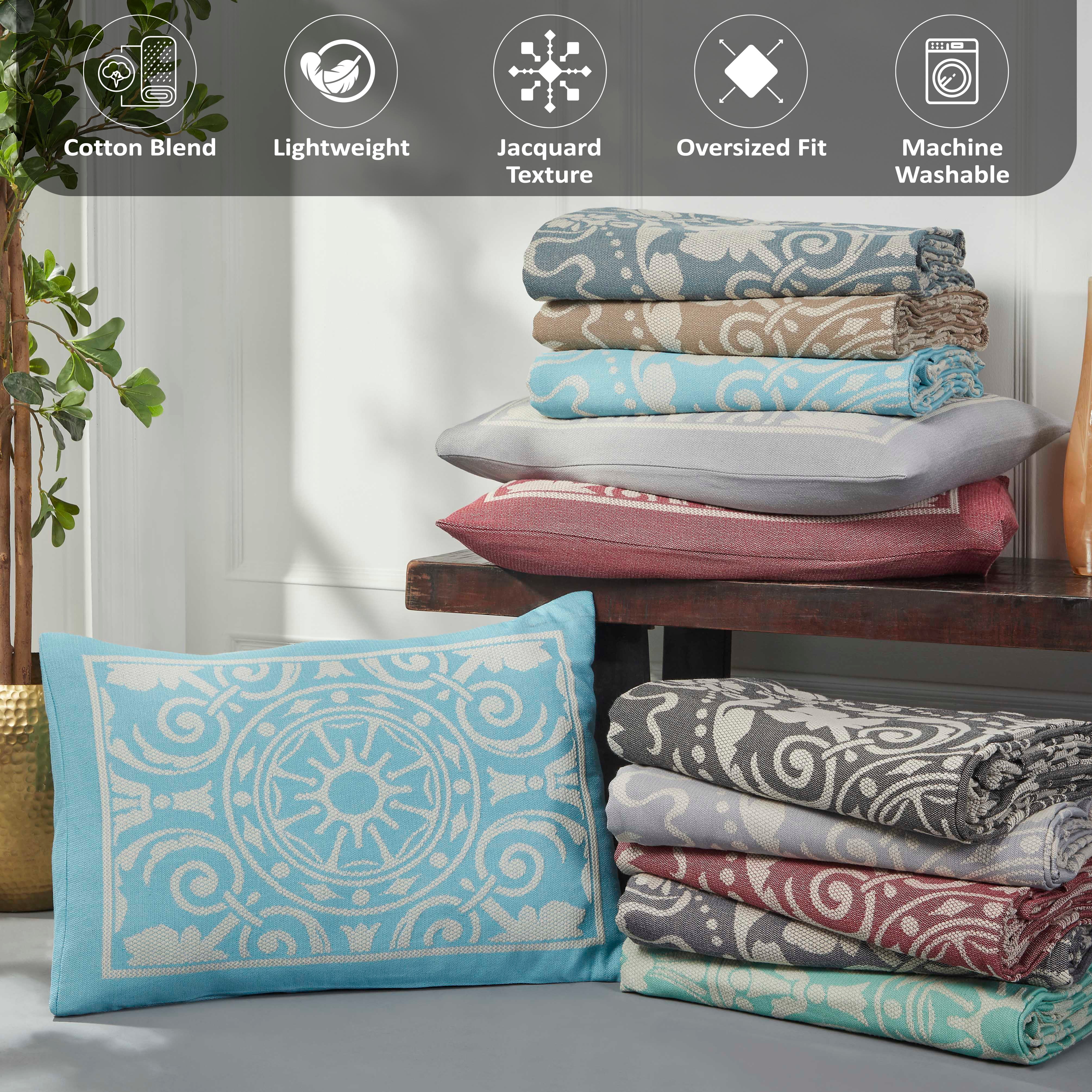 Superior Woven Jacquard Bedspread Set Full Size, 3-Piece Lightweight All Seasons Coverlet, Charcoal