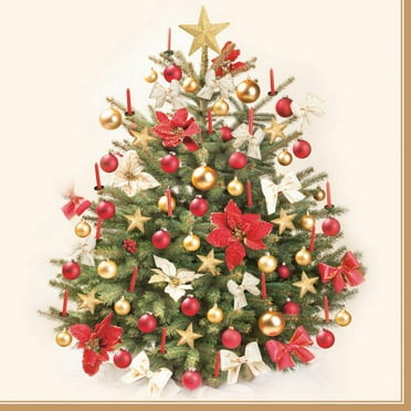 Keep Unique Christmas Tree Paper Napkins, Disposable Party Holiday Napkins, Assorted Color, 20/Pack