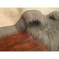 thumbnail image 4 of Soho Luxurious Faux Sheepskin Round Shape Grey Shag Area Rug, 4 of 5