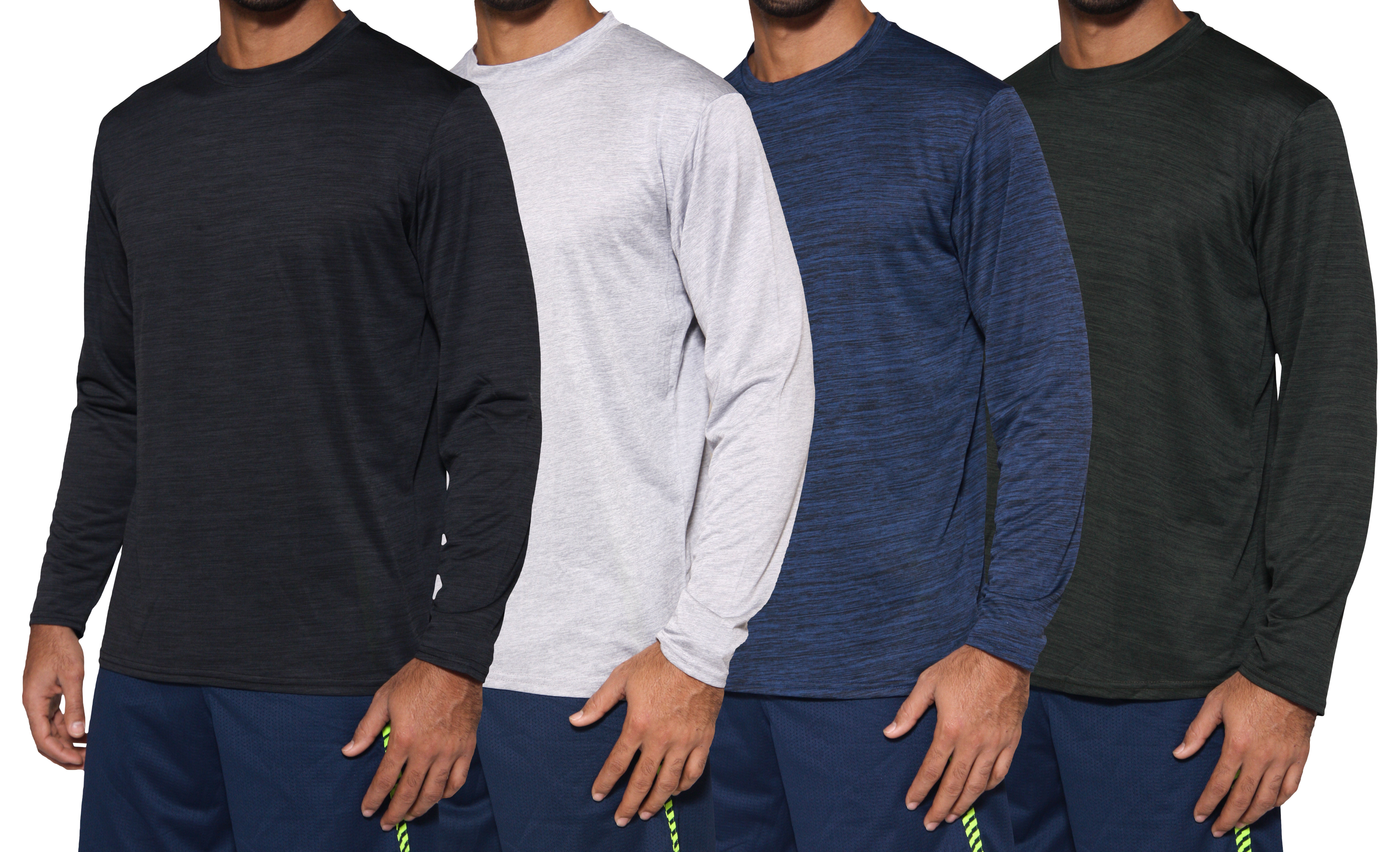 Real Essentials - 4 Pack: Men's Dry-Fit Moisture Wicking Performance ...