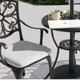 thumbnail image 6 of Nuu Garden Outdoor Metal Bistro Set 3 Piece, All Weather Cast Aluminum Patio Bistro Set Patio Table and Chairs Set of 2 with Umbrella Hole and Grey Cushions for Backyard, Balcony, Lawn, Black, 6 of 10