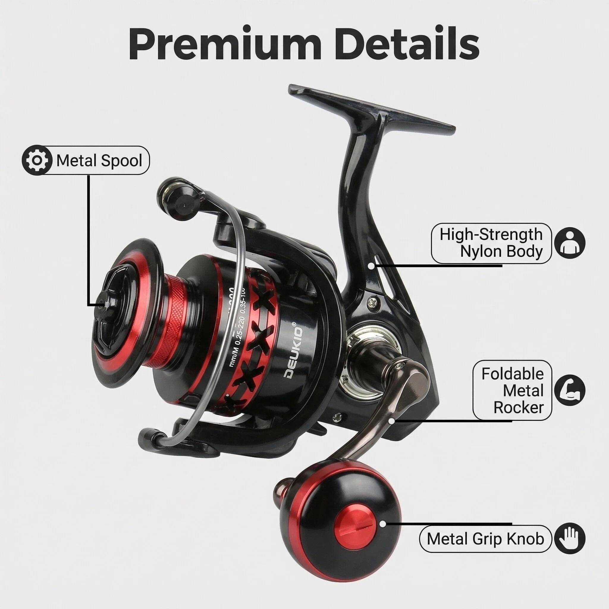 Speed Fishing Reels,Spinning Fishing Reels Drag Reels,Lightweight Metal Fishing Reel,for Lakes Rivers Rock Fishing Ocean Beach Fishing
