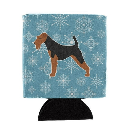 

Carolines Treasures BB3557CC Winter Snowflake Airedale Terrier Can or Bottle Hugger Can Hugger multicolor