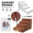 thumbnail image 3 of Topmart High Density Foam Dog Steps 4 Tiers,Extra Wide Deep Pet Steps,Non-Slip Pet Stairs,Dog Ramp for Bed,Soft Foam Dog Ladder,Best for Older Dogs Injured,Older Pets,Cats with Joint Pain,Color Brown, 3 of 4