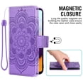 thumbnail image 6 of Compatible with Samsung Galaxy A52/A52S 5G Wallet Phone Case and Tempered Glass Screen Protector Flip Credit Card Holder Stand Mandala Flower Cell Cover for A 52 S 4G G5 52A S52 52S Women Men Purple, 6 of 8