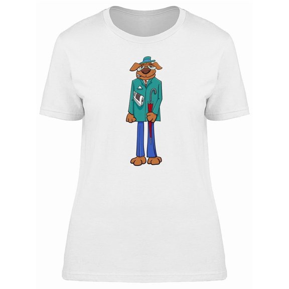 Cool Dog Man Cartoon Tee Women's -Image by Shutterstock