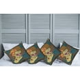 thumbnail image 6 of Ambesonne Colorful Throw Pillow Cover 4 Pack, Girl Roses Hearts, 24", Petrol Blue Caramel, 6 of 6