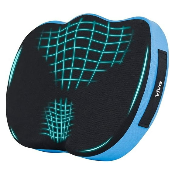 Tailbone Cushion - Memory Foam Seat Pillow for Wheelchairs - for Sciatica, Coccyx, Back Pain, Pressure Relief - for Long Sitting - Elderly Chair Cushion for Support