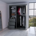 thumbnail image 5 of Miekor Furniture Levi 3-Tier Shelf Armoire Smokey Oak B5A7903, 5 of 6