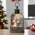 thumbnail image 2 of Roman 9.5" LED Lighted Angel with Holy Family Christmas Snow Globe Lantern, 2 of 3