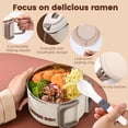 thumbnail image 2 of Microwave Ramen Bowl with Lid and Handle, 40.5 Oz Stainless Steel Liner Microwavable Soup Noodle Bowls, Instant Ramen Cooker Microwave Container for Office College Dorm, Beige, 2 of 7