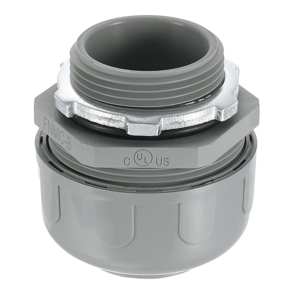 Uxcell Liquid Tight Connector, 1-1/4" NPT Plastic 180 Degree Conduit Fitting, Gray