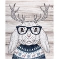 thumbnail image 1 of Safdie & Co. Throw Ribbed Printed Flannel Deer Bunny, 1 of 4
