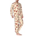 thumbnail image 2 of Balery Red Wine Pijama para Hombre de Dos Piezas con Manga Larga, Conjunto de Dormir y Descanso Suave con Bolsillos-Large, 2 of 7