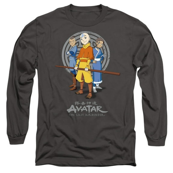 Avatar The Last Airbender Team Avatar Unisex Adult Long-Sleeve T Shirt (Small) Charcoal